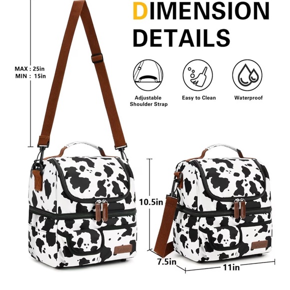 🐮 Cow Print Lunch Bag 🐮 - Picture 2 of 12